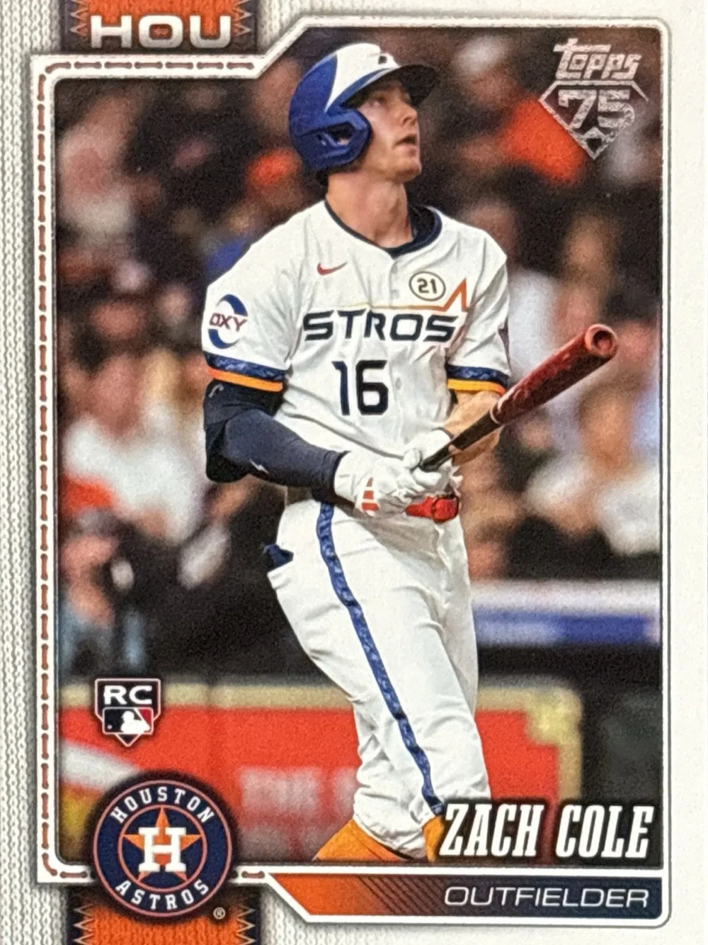 Topps Houston Astros Zach Cole Rookie Baseball Card